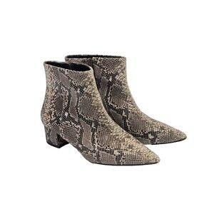 CC Corso Como 5.5 Freen Leather Pointed Toe Ankle Booties Designer EUC Designer